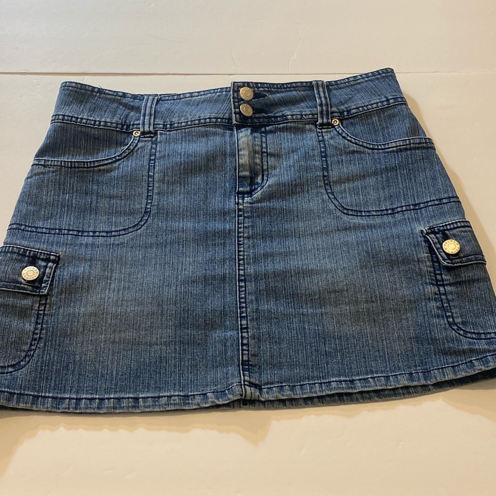 Y2 BLU Denim Cargo Mini Skirt
